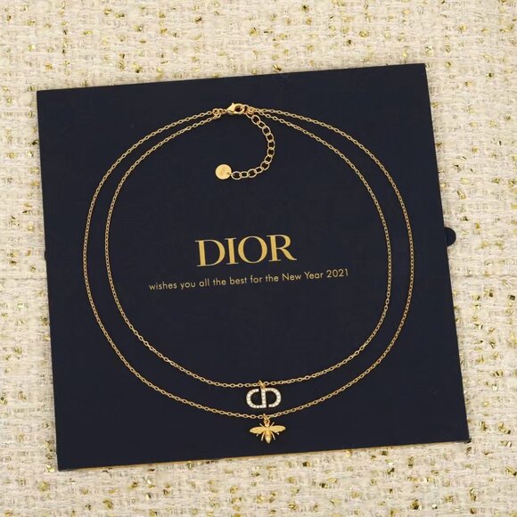 AUTH Christian Dior CD Chain Necklace